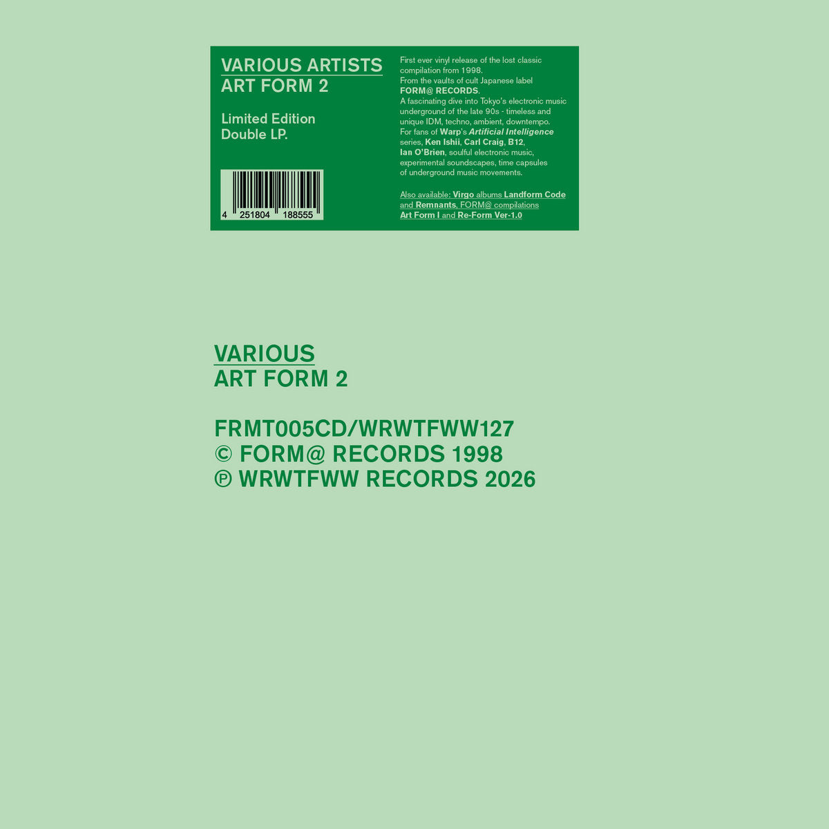 Various Artists - Art Form II 2LP
