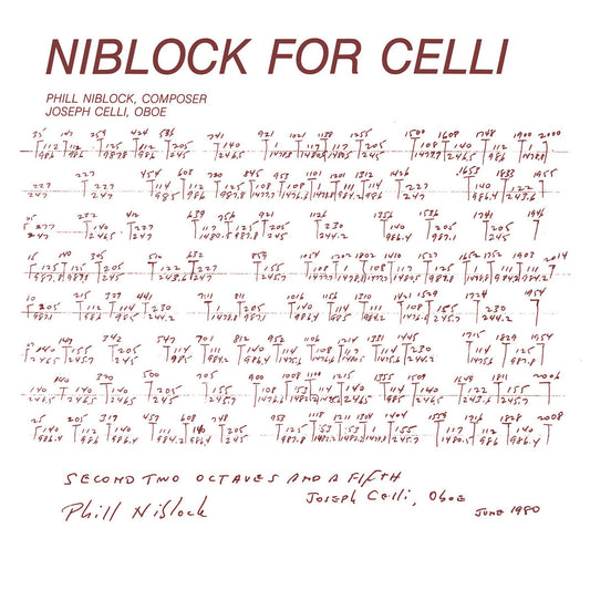 Phil Niblock - Niblock For Celli / Celli LP