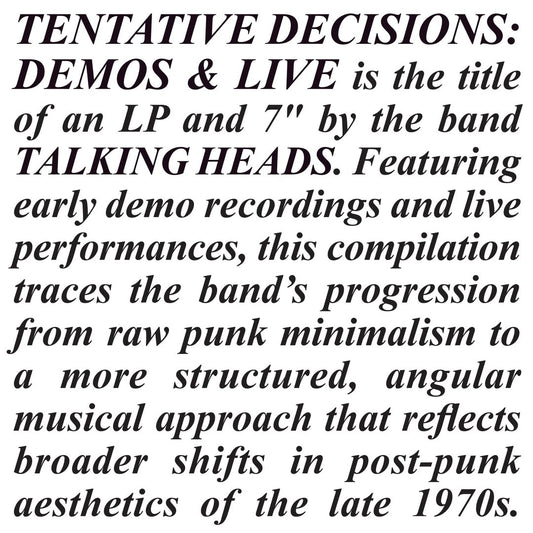 Talking Heads - Tentative Decisions LP + 7"